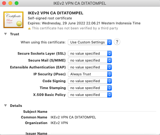 macOS VPN CA