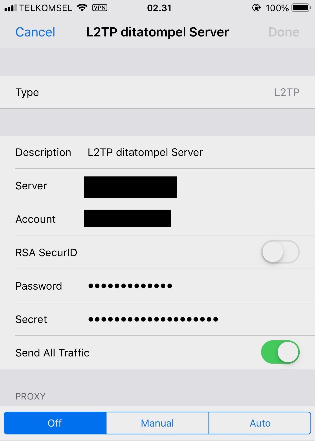 L2TP iPhone setting