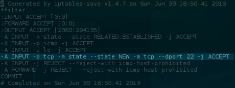 iptables dump config